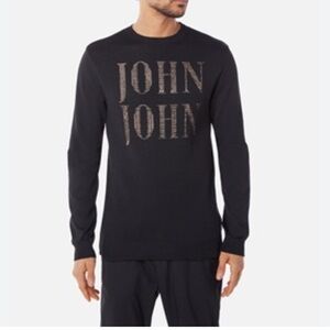 JOHN JOHN Luxury Brazilian Tricot Spell Out Black & Gold Sweater, Large